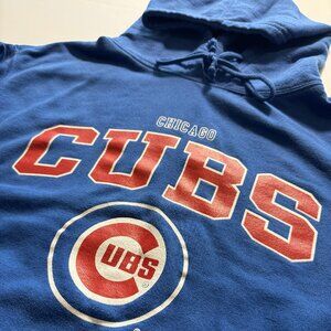 Vintage Y2K 2001 Chicago Cubs Baseball MLB Medium Blue Hoodie Hooded Sweater